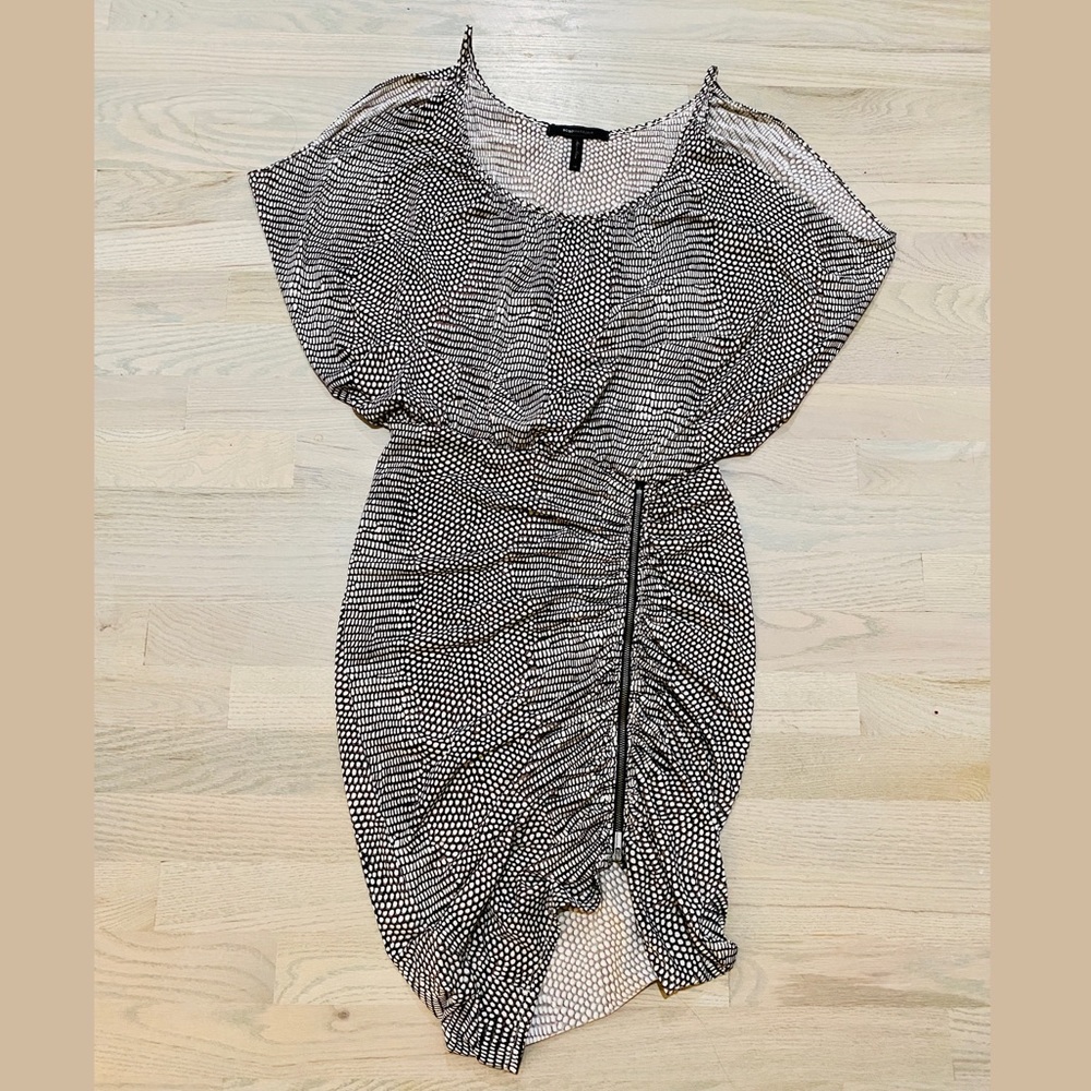 EUC BCBG Doris Drape XS Dress - Snake Print